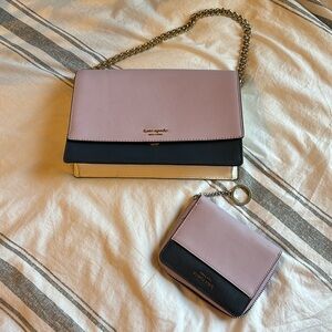 VGUC Kate Spade purple/navy purse and wallet
